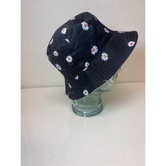 Alice + Olivia Unisex OS Daisy‎ Reversible Bucket Hat Beach Black White Travel - Picture 5 of 7